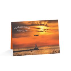 US Coast Guard Greeting Cards | Sunset Scene | Perfect for Military Events, Thank You Notes, and Deck Parties