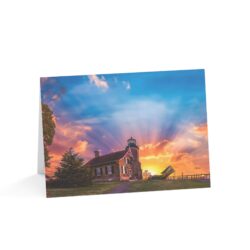 White River Sunset Greeting Cards