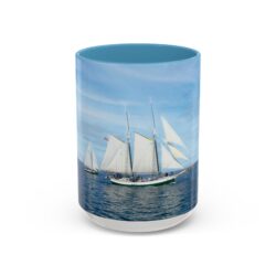 Sailboat Ocean Accent Coffee Mug — Nautical Seascape 11/15oz