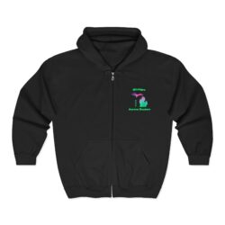 Michigan Aurora Hunters Zip Hoodie — Northern Lights State Map Pullover