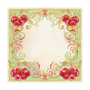 Cherry Blossom Art Nouveau Tablecloth — Vintage Floral Square Table Cover