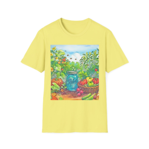 Garden Harvest T-Shirt — Colorful Mason Jar & Veggie Print
