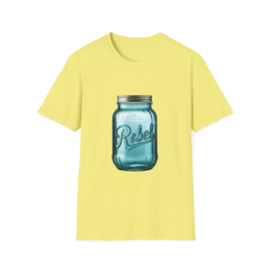 Rebel Mason Jar T‑Shirt — Vintage Blue Jar Graphic Tee