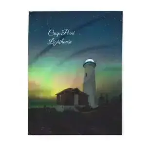 Fleece Blanket - Cozy Crisp Point Lighthouse Design
