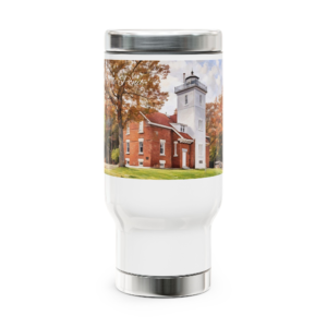 Forty Mile Point Travel Mug with Handle, 14oz