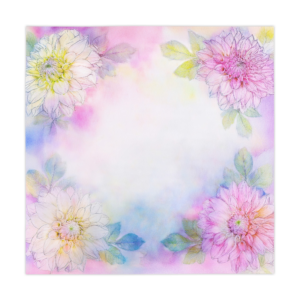 Pastel Watercolor Floral Tablecloth — Soft Pink & Lavender Dahlia Print