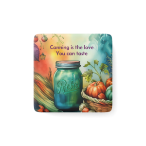 Autumn Harvest Porcelain Magnet — Mason Jar & Pumpkins Kitchen Decor