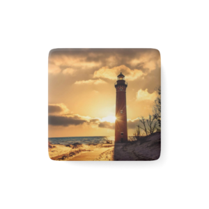 Sunny Lighthouse Porcelain Magnet - Coastal Home Decor