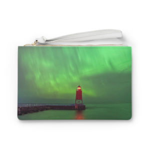 Aurora Lighthouse Clutch Bag — Northern Lights Evening Wristlet