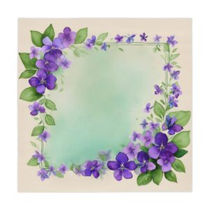 Purple Violet Floral Tablecloth – Spring Garden Square Table Cover