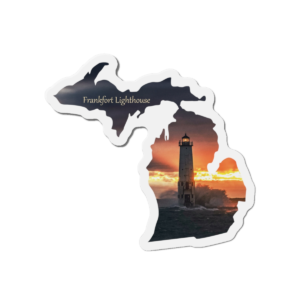 Frankfort Lighthouse Die-Cut Magnet - Michigan Souvenir Home Decor