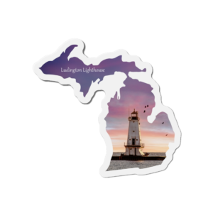 Ludington Lighthouse Die-Cut Magnet - Michigan Souvenir