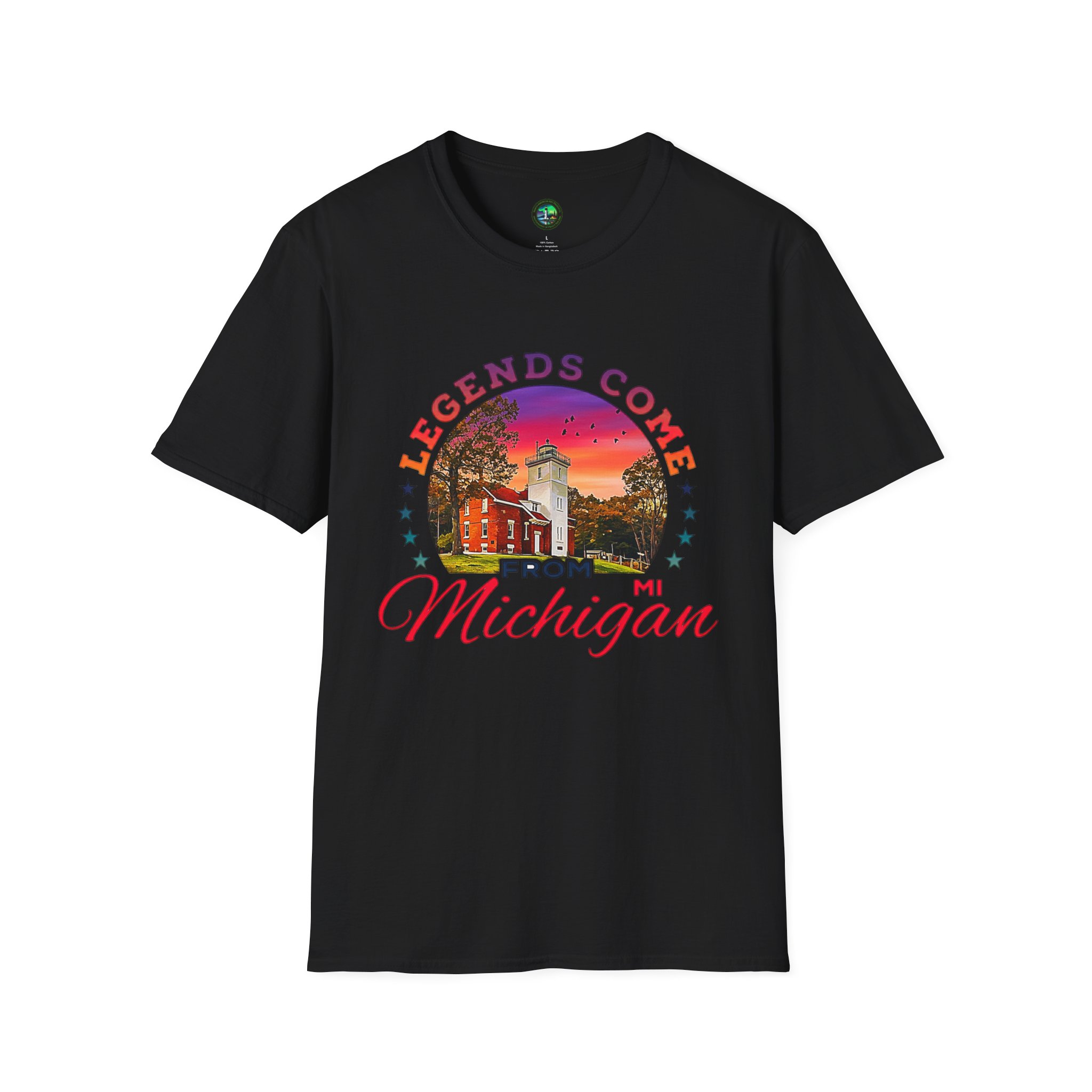 Forty Mile Point Lighthouse- "Legends Come From Michigan" Vintage tee shirt - Image 3