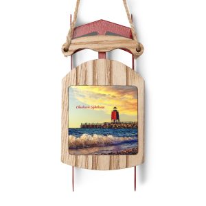 Charlevoix Lighthouse Sled Ornaments