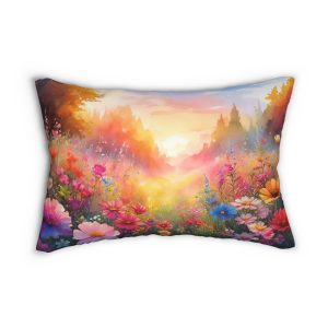 Lumbar Pillow — Sunrise Flower Garden Decorative Throw Pillow