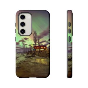 Phone Case - Point Betsie Lighthouse Green and Peach Auroras Design