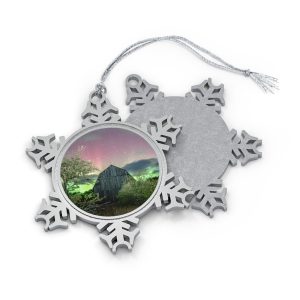 Barn in Sleeping Bear National Park-Pewter Snowflake Ornament