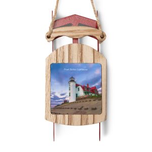 Point Betsie Lighthouse Sled Ornament - Point Betsie Lighthouse Holiday Décor00000