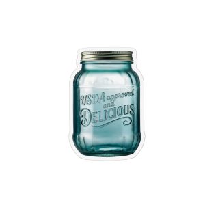 Jar Magnet – 'USDA Approved and Delicious' Kitchen Refrigerator Decor