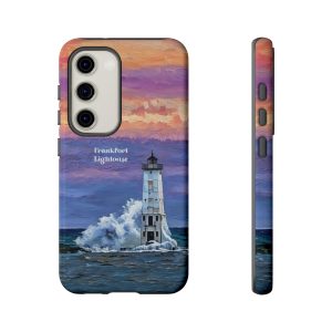 Phone Case - Storm Driven Waves at Frankfort Lighthouse Design