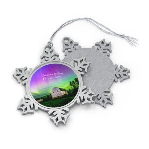 Historic Old Poor Barn in Leelanau County -Pewter Snowflake Ornament