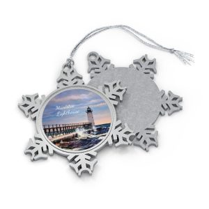 Manistee Lighthouse Pewter Snowflake Ornament