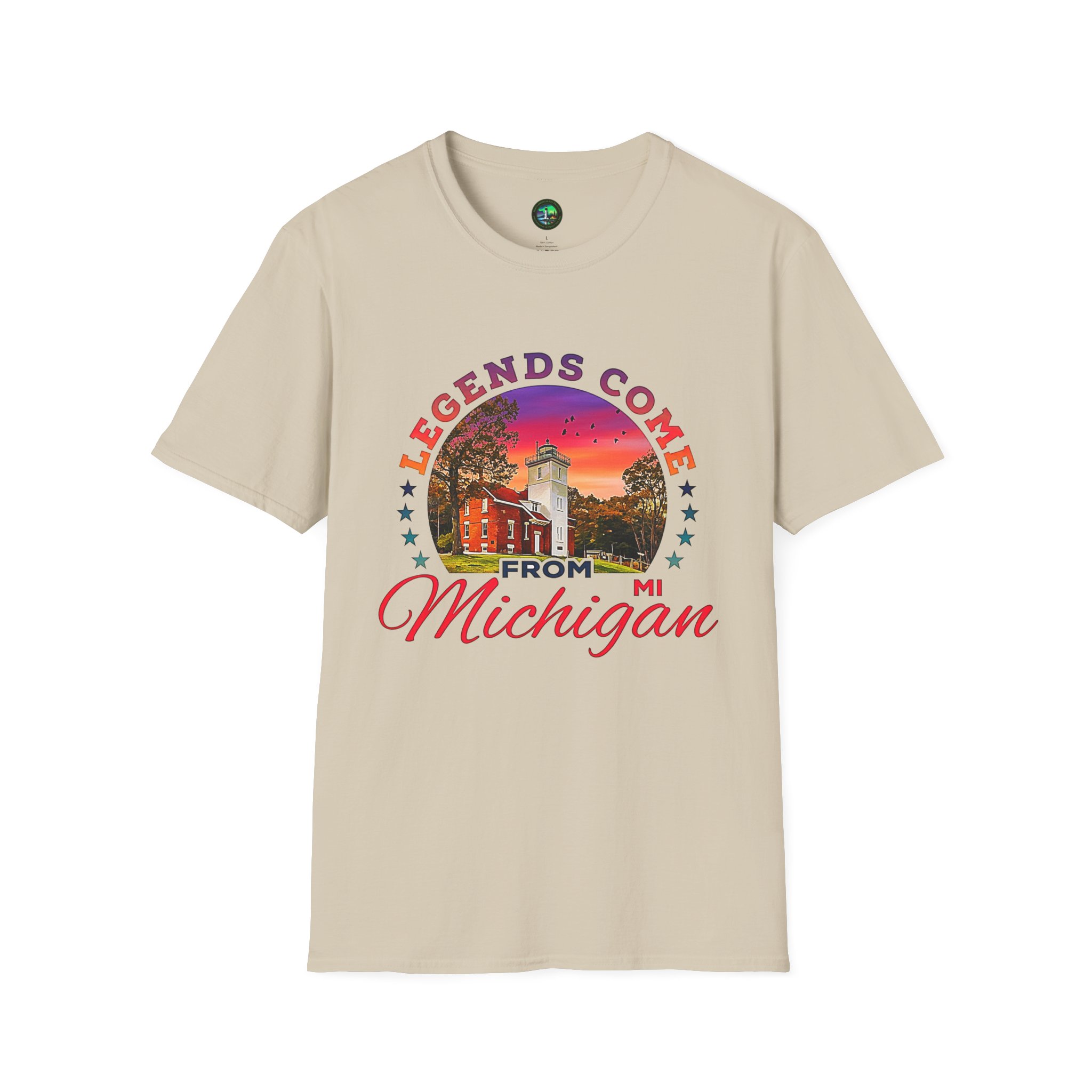 Forty Mile Point Lighthouse- "Legends Come From Michigan" Vintage tee shirt - Image 4