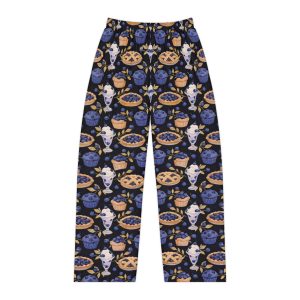Halloween Pie Pattern Pajama Pants | Spooky Cats, Cauldrons & Pies