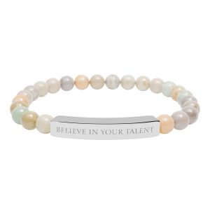 Photographers Charm, Engraved beaded Bracelet