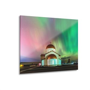 Acrylic Print Wall Art Greek Orthodox Church Dark Sky Park Light Display