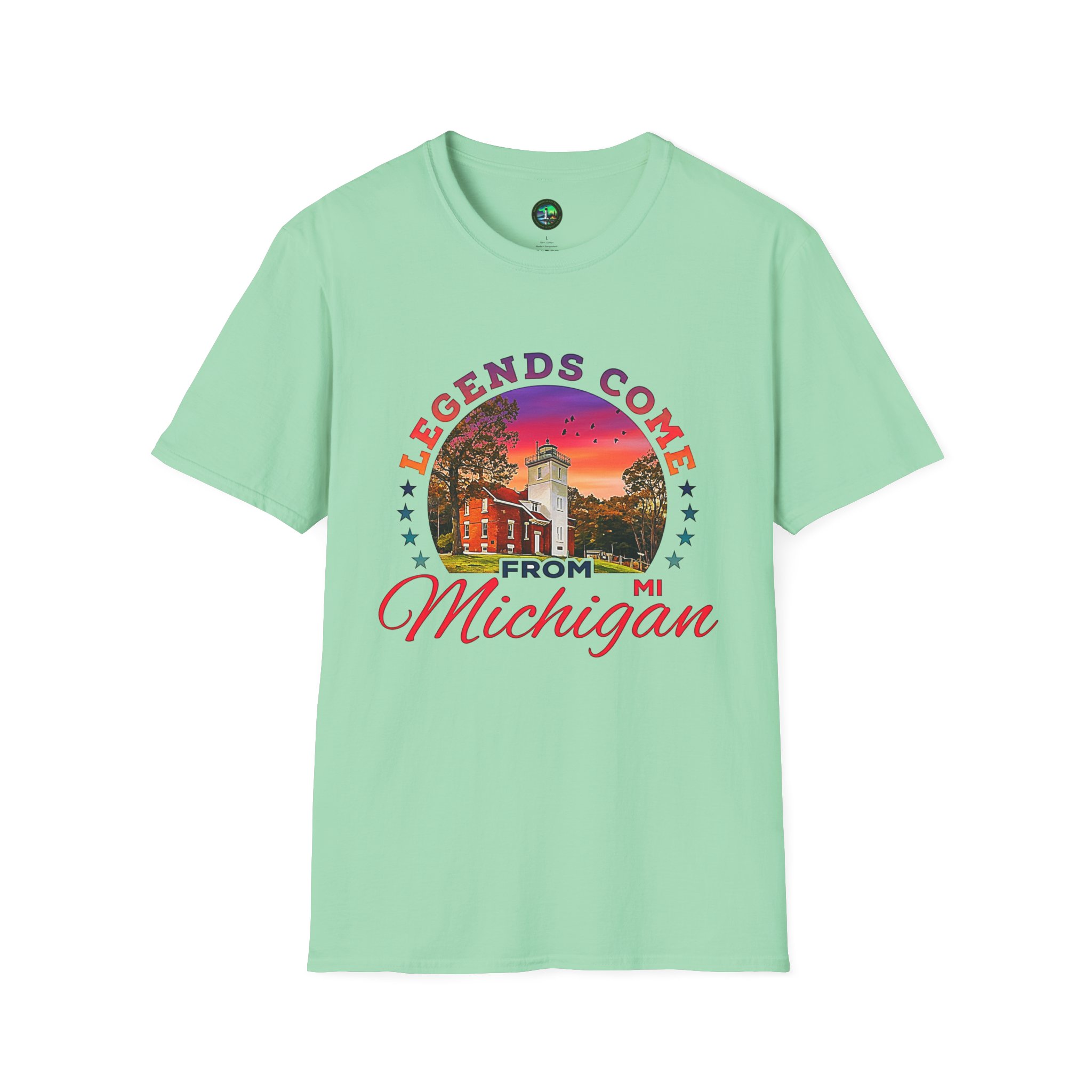 Forty Mile Point Lighthouse- "Legends Come From Michigan" Vintage tee shirt - Image 10