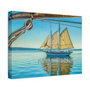 Sailing Schooner Canvas Wall Art — Nautical Coastal Sailing Ship Print