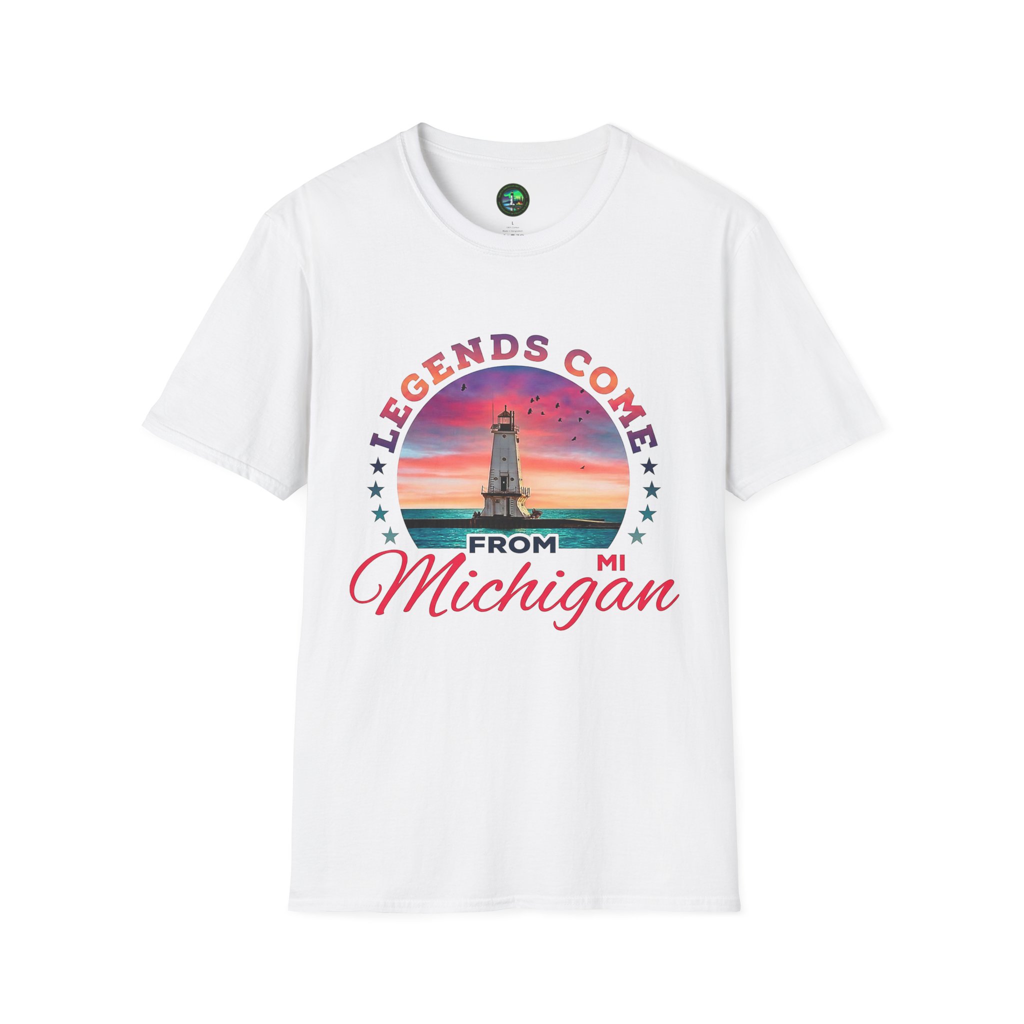 Ludington Lighthouse-Legends Come From Michigan T-Shirt - Image 2