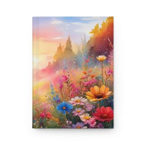 Floral Sunrise Hardcover Journal — Colorful Meadow Writing Notebook