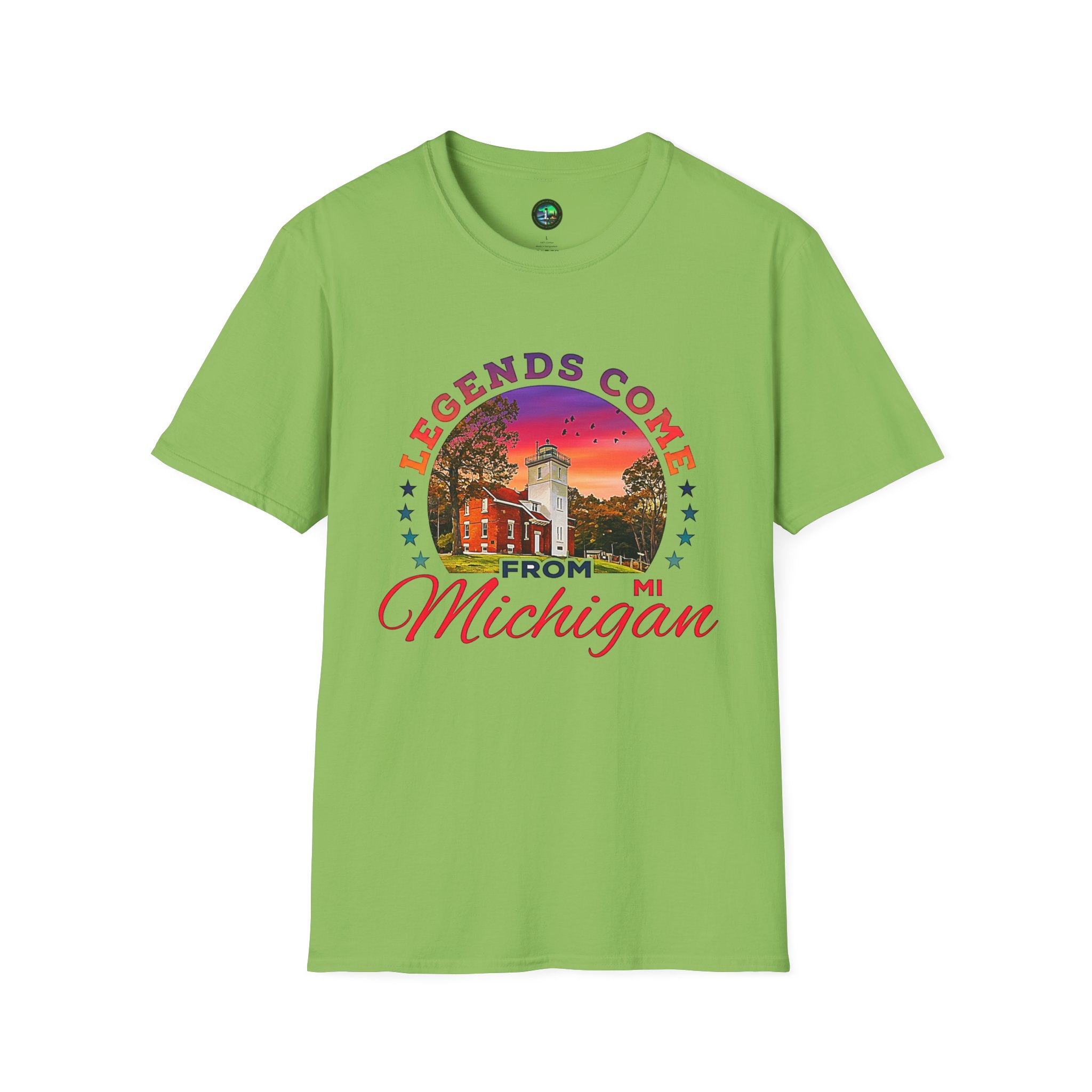 Forty Mile Point Lighthouse- "Legends Come From Michigan" Vintage tee shirt - Image 9