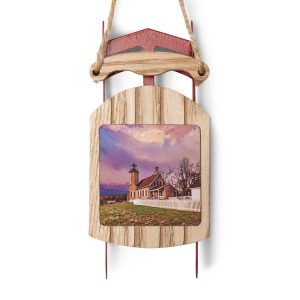 White River lighthouse-sled Ornament