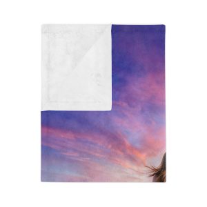 Lavender Field Velveteen Blanket — Dreamy Sunset Microfiber Throw