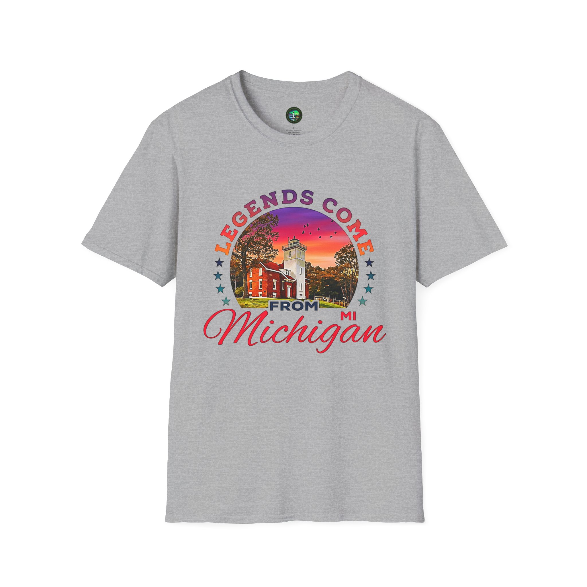 Forty Mile Point Lighthouse- "Legends Come From Michigan" Vintage tee shirt - Image 5