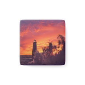 Sunset Lighthouse Porcelain Magnet