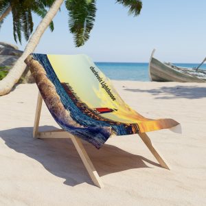 Beach Towel - Charlevoix Lighthouse Sunset Design