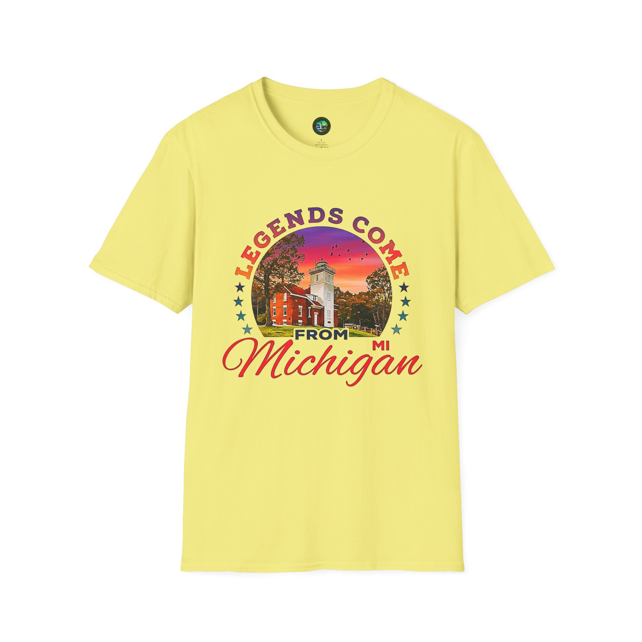 Forty Mile Point Lighthouse- "Legends Come From Michigan" Vintage tee shirt - Image 8