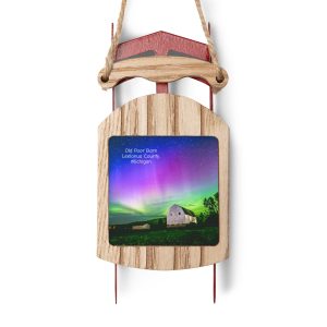 leelanau Old Poor Barn Sled Ornament-Holiday Decor