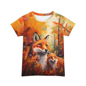 Autumn Foxes Short Sleeve Shirt