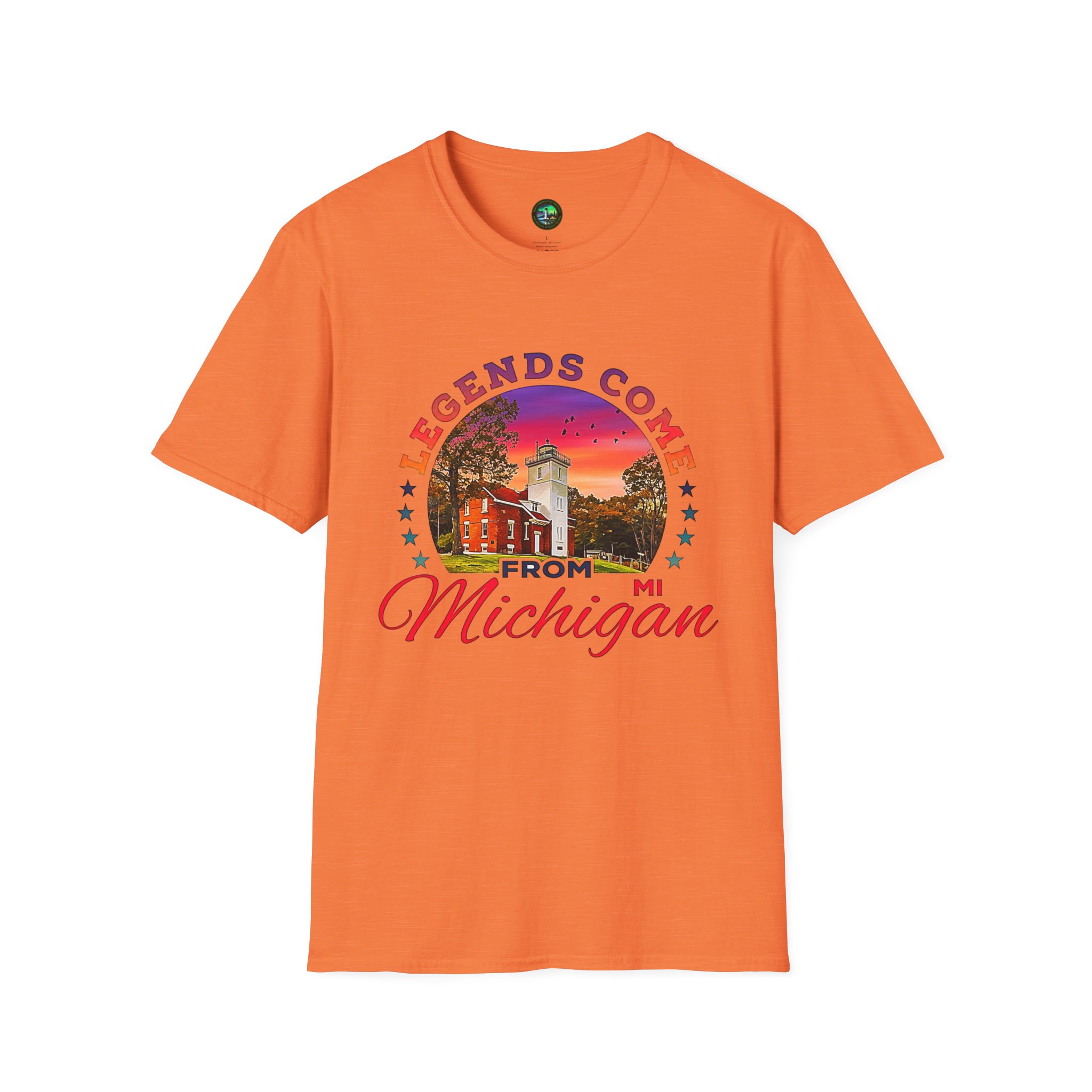 Forty Mile Point Lighthouse- "Legends Come From Michigan" Vintage tee shirt - Image 2