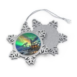 Point Betsie Lighthouse- Pewter Snowflake Ornament.