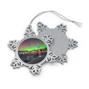 Ornament Pewter Snowflake - Historic Glen Haven - Sleeping Bear National Park - Michigan Christmas Tree Decor