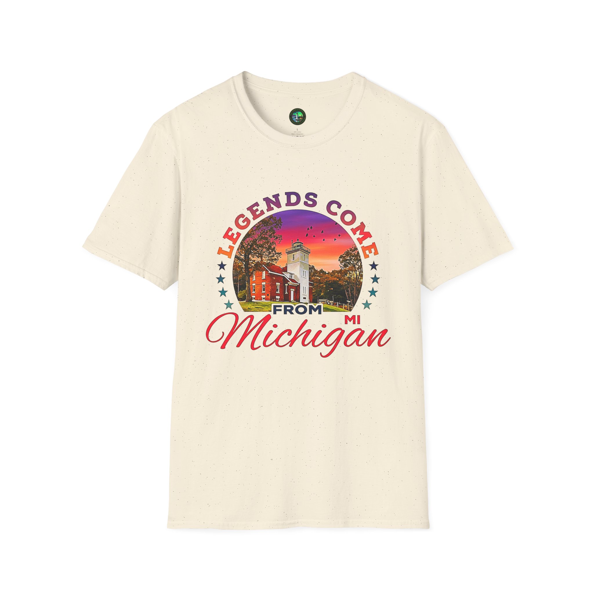 Forty Mile Point Lighthouse- "Legends Come From Michigan" Vintage tee shirt - Image 7