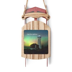 Crisp Point Lighthouse Sled Ornaments