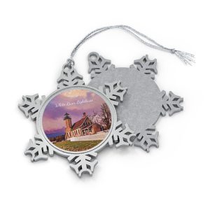 White River Lighthouse Pewter Snowflake Ornament