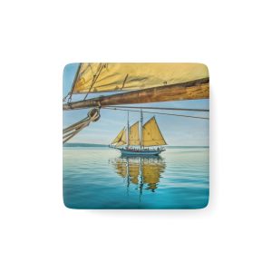 Michigan Morning Sail Square Magnet
